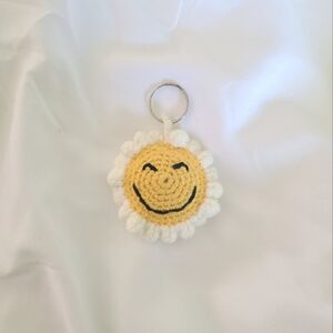 🔆 Handcrafted Crochet Sunflower Bag Charm Keychain